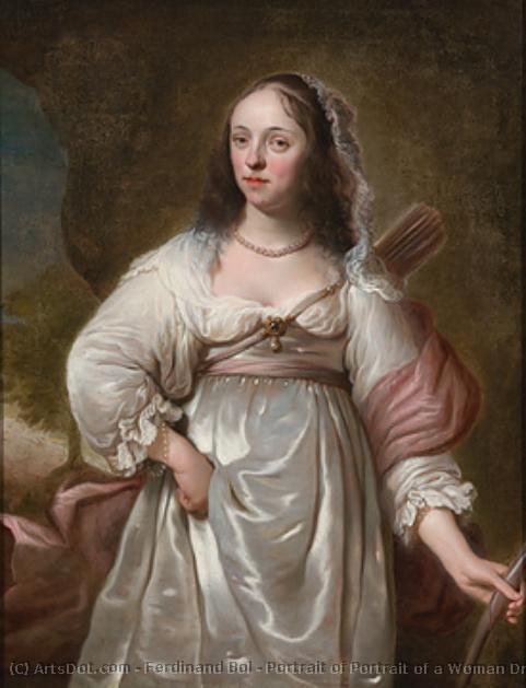 Portrait Of Portrait Of A Woman Dressed As A Huntress — Ferdinand Bol
