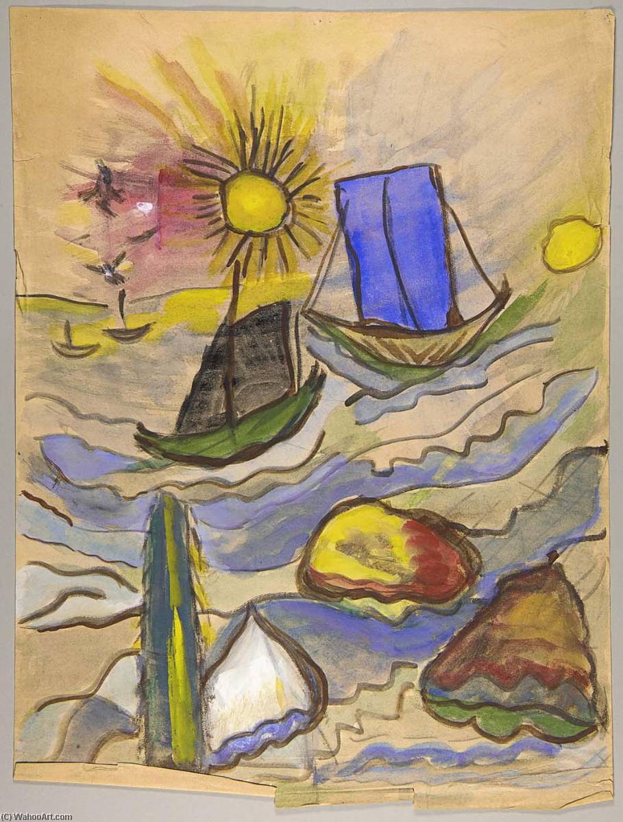 Sailboats On The Water — William H. Johnson
