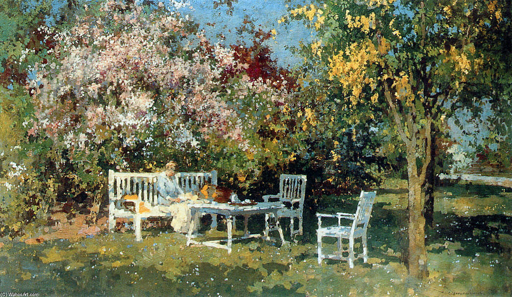 Garden With Blossoming Trees — Cornelis Vreedenburgh