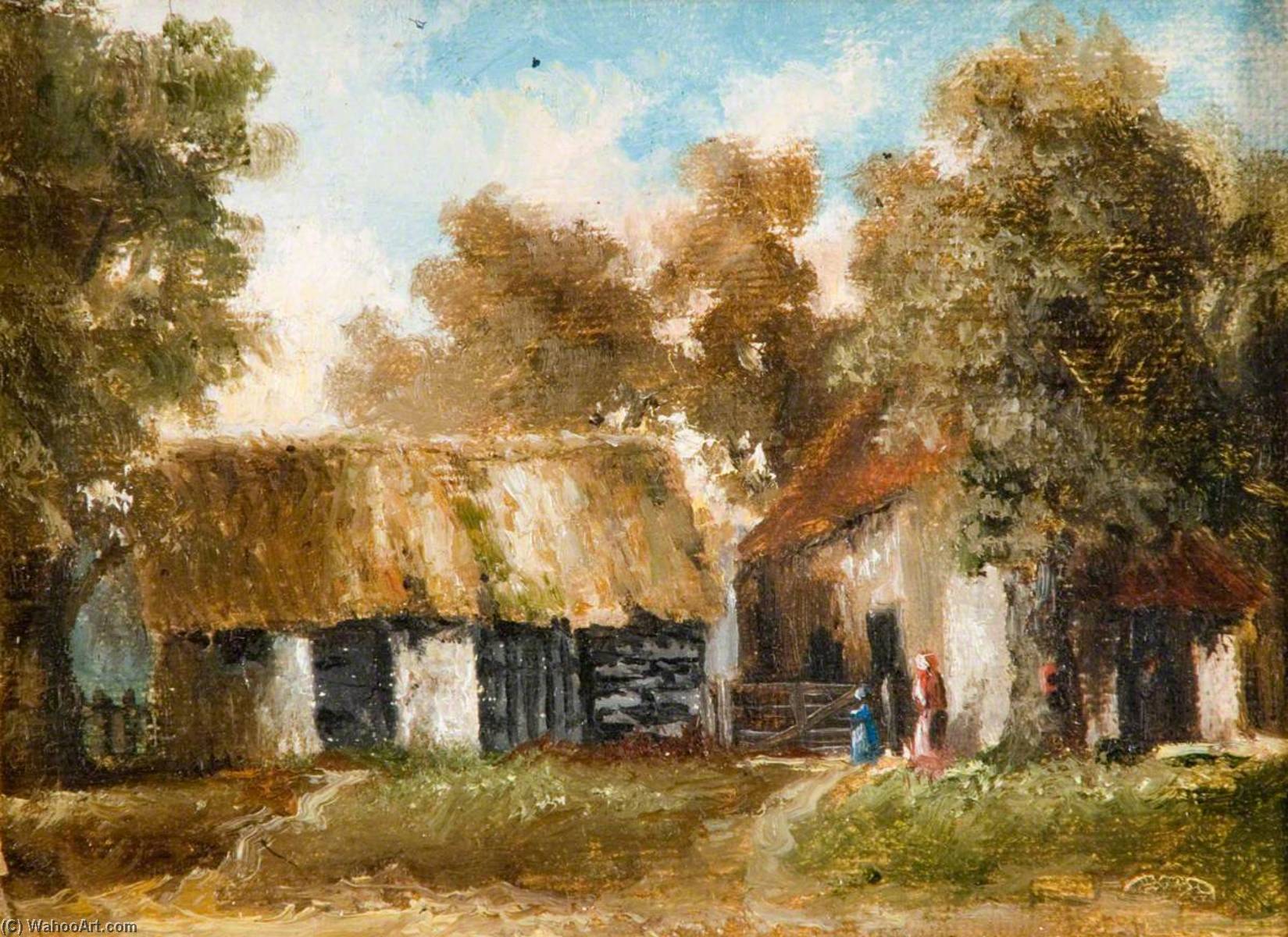 Barn And Post Office Cottage By 'the White Lion' — Charles Langton Lockton