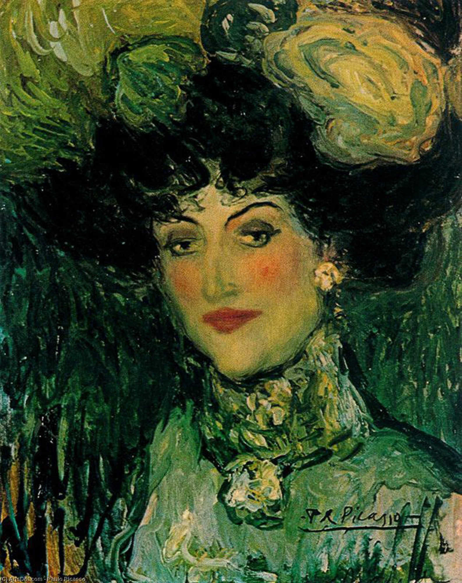 Mujer Con Sombrero Emplumado — Pablo Picasso