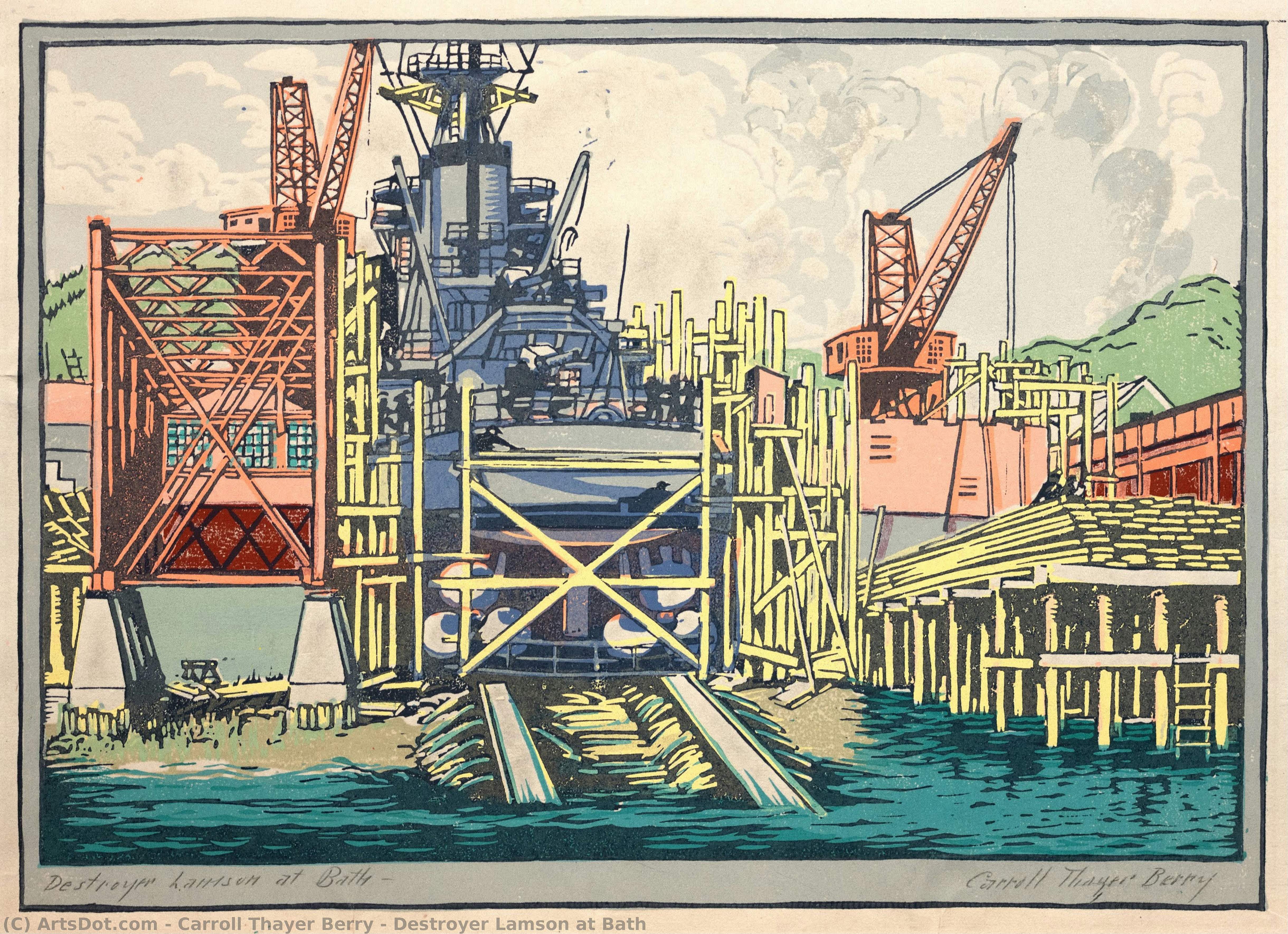 Destroyer Lamson At Bath — Carroll Thayer Berry
