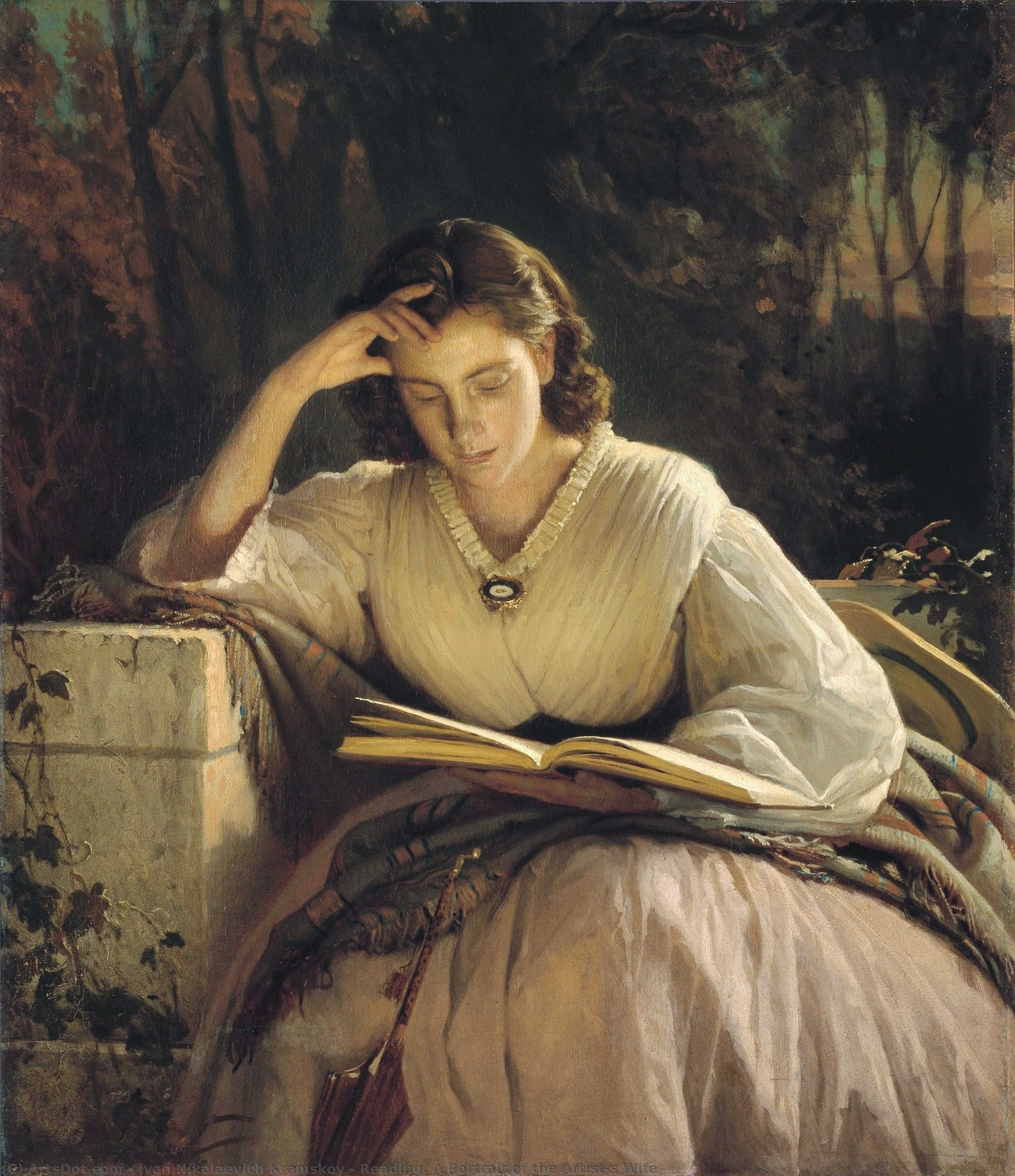 Reading. A Portrait Of The Artist's Wife — Ivan Nikolaevič Kramskoj
