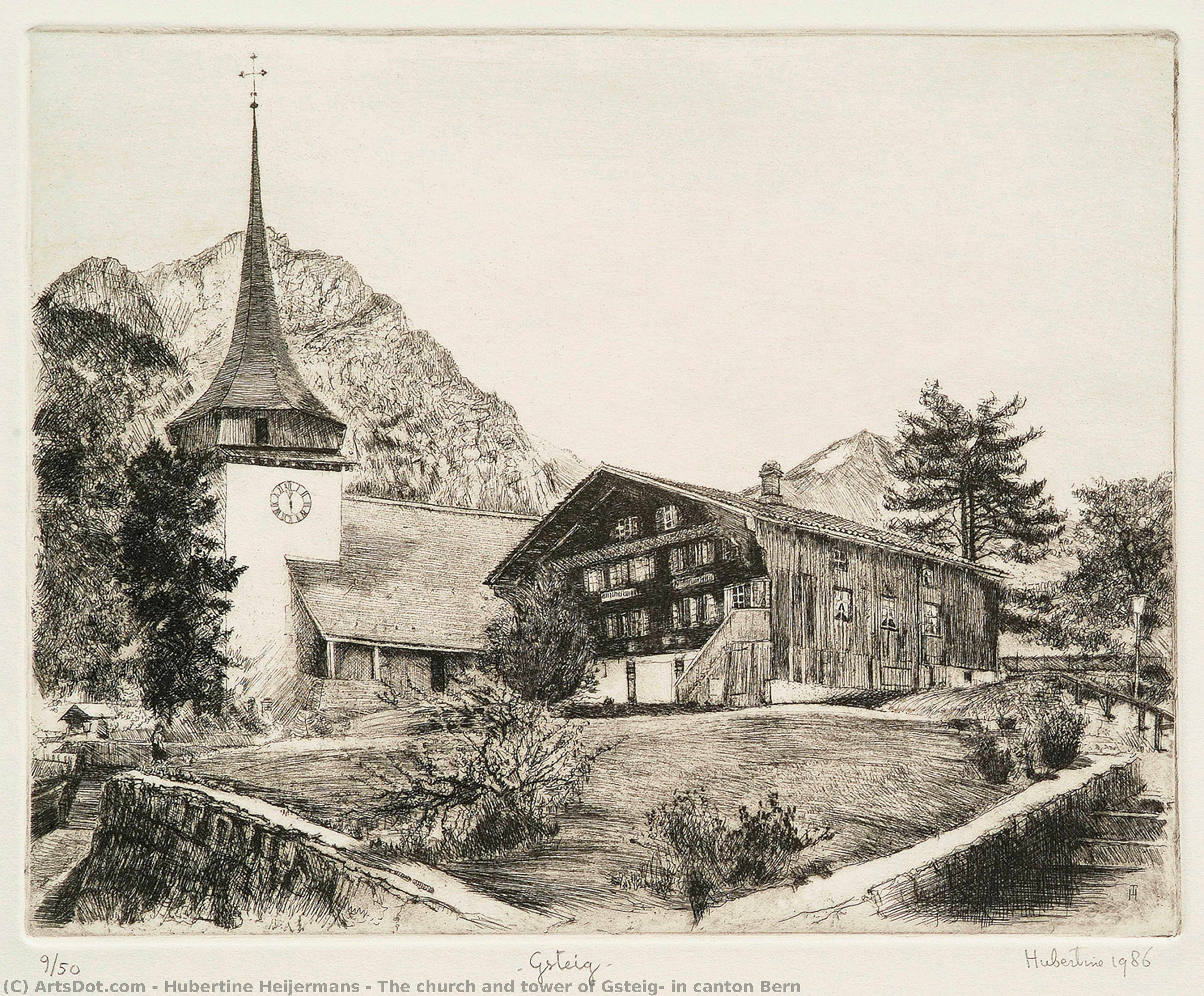 The Church And Tower Of Gsteig, In Canton Bern — Hubertine Heijermans