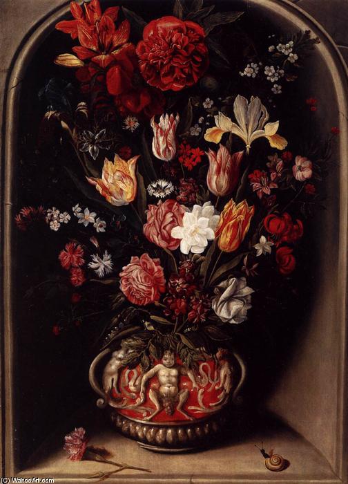 Flower Vase In A Niche — Jacob Woutersz Vosmaer