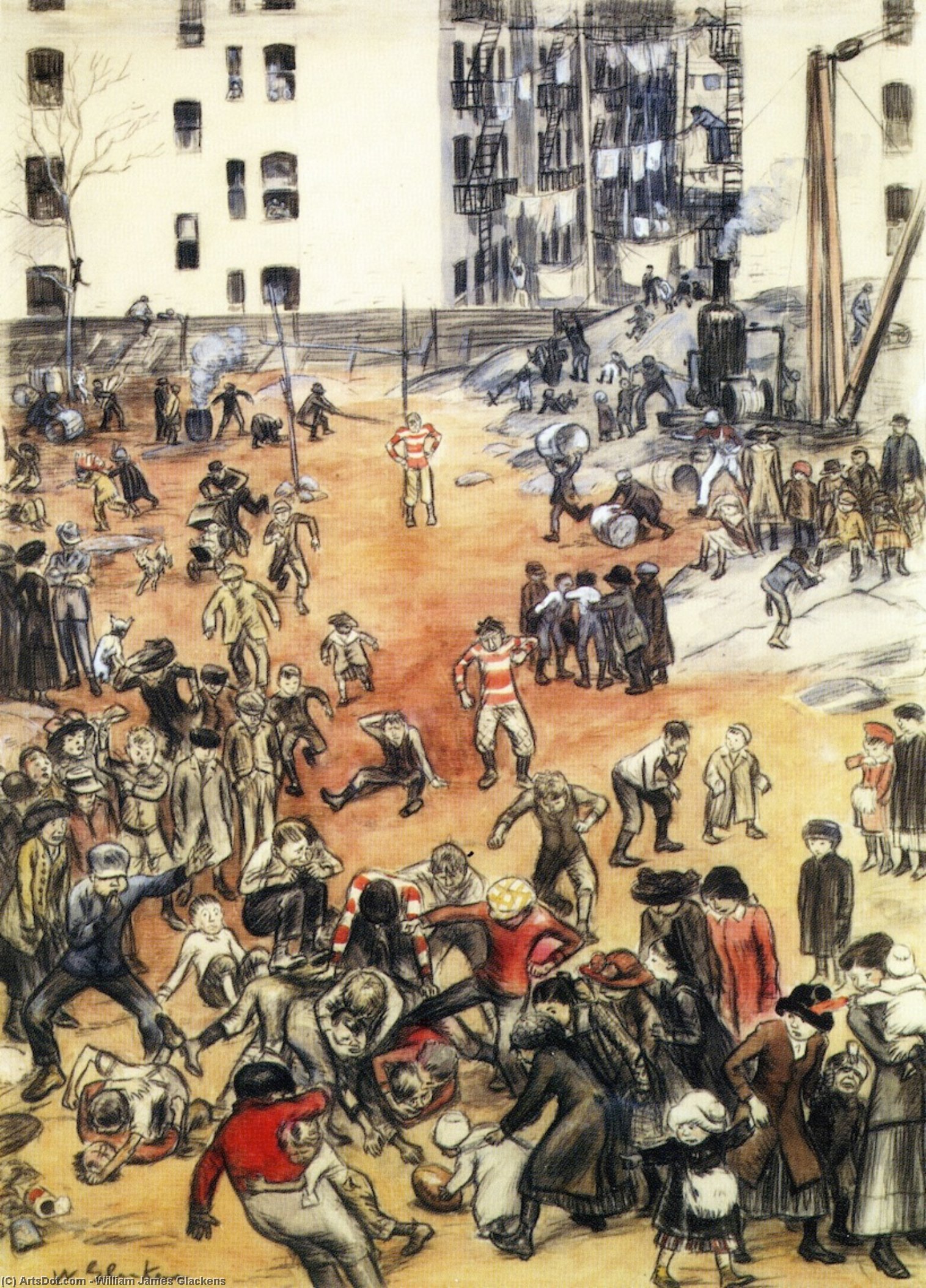 For The Championship Of The Back-lot League (also Known As A Football Game) — William James Glackens