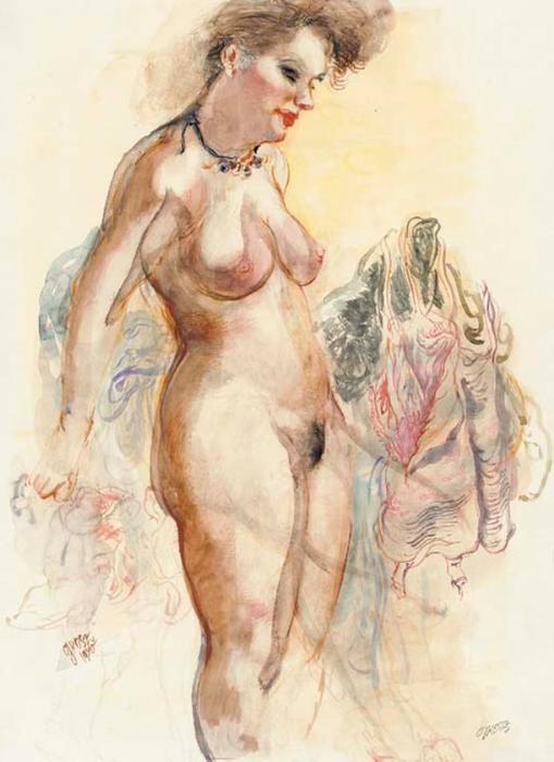 Standing Nude (eva Grosz) — George Grosz
