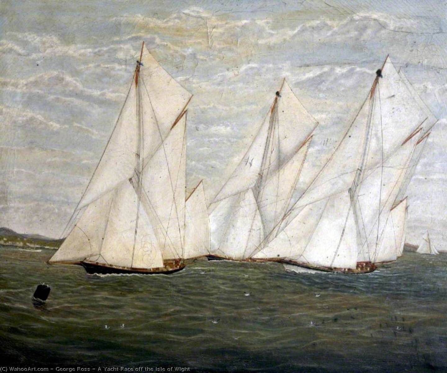 A Yacht Race Off The Isle Of Wight — George Ross
