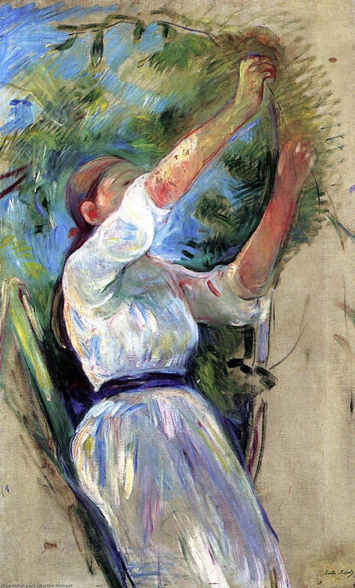Girl Gathering Cherries — Berthe Morisot