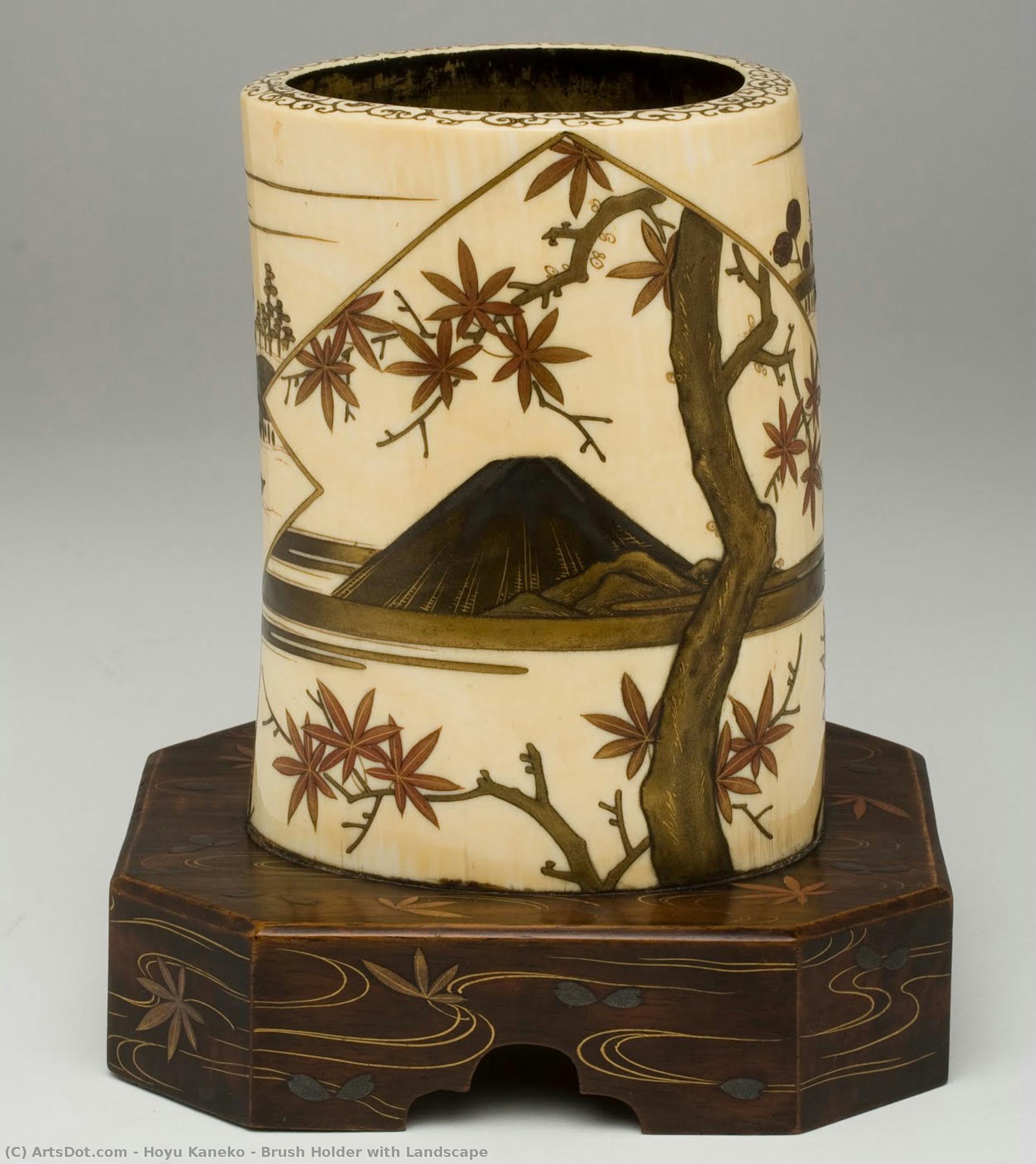 Brush Holder With Landscape — Hoyu Kaneko