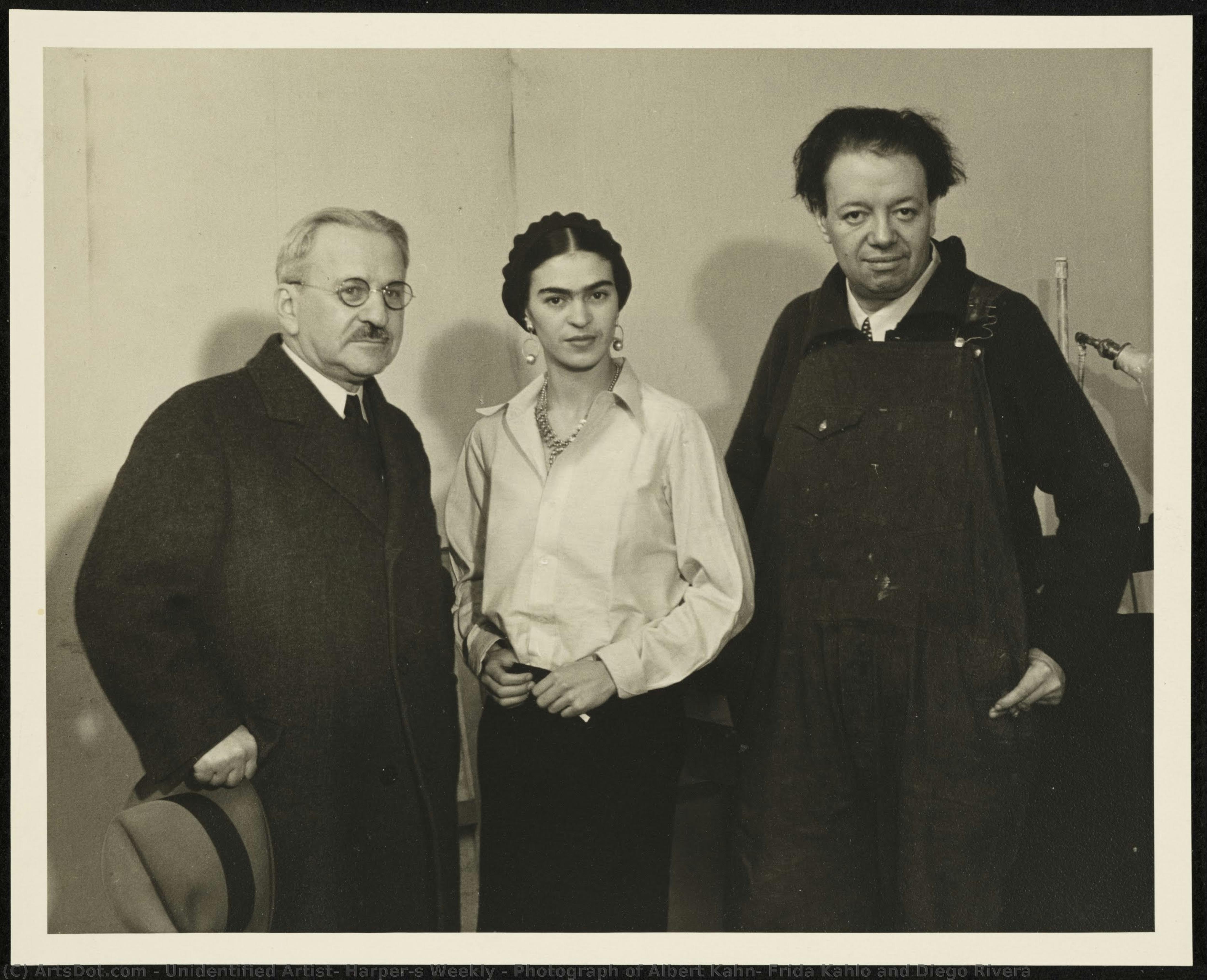 Photograph Of Albert Kahn, Frida Kahlo And Diego Rivera — Artista No Identificado, Harper's Weekly