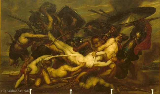 The Greeks And Trojans Fighting Over The Body Of Patroclus — Antoine Wiertz
