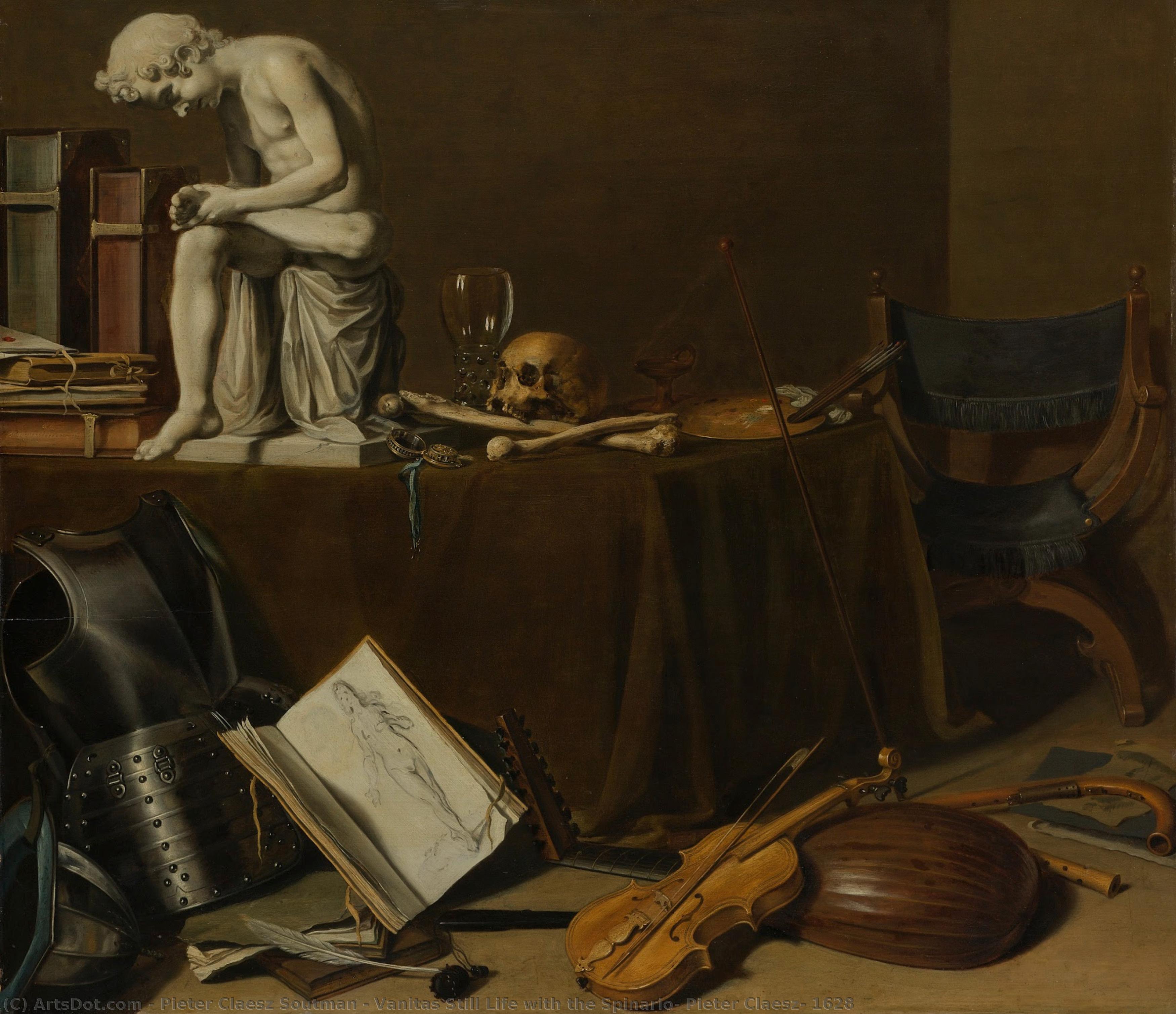 Vanitas Still Life With The Spinario, Pieter Claesz, 1628 — Pieter Claesz Soutman