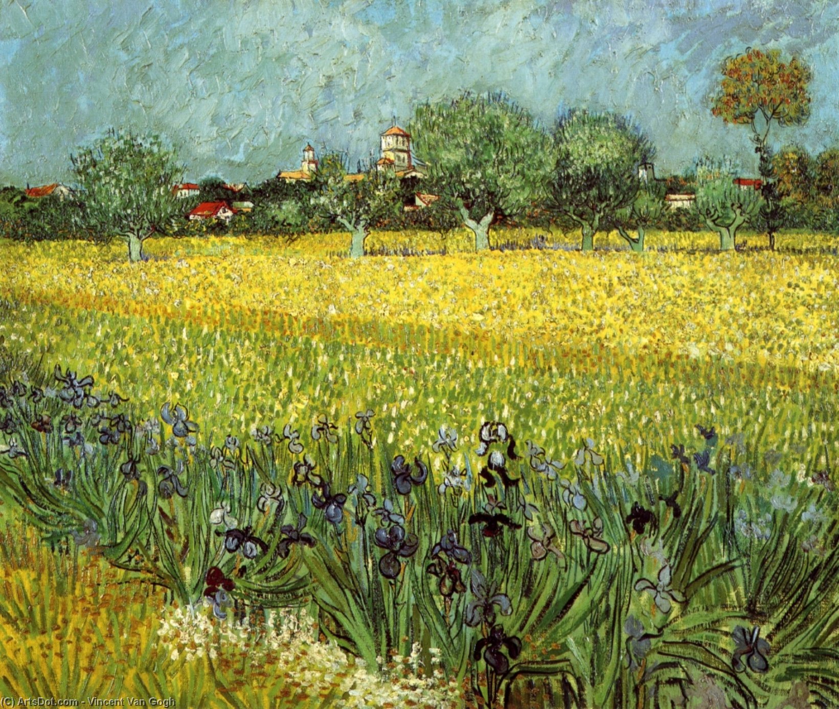 View Of Arles With Irises — Vincent Willem Van Gogh