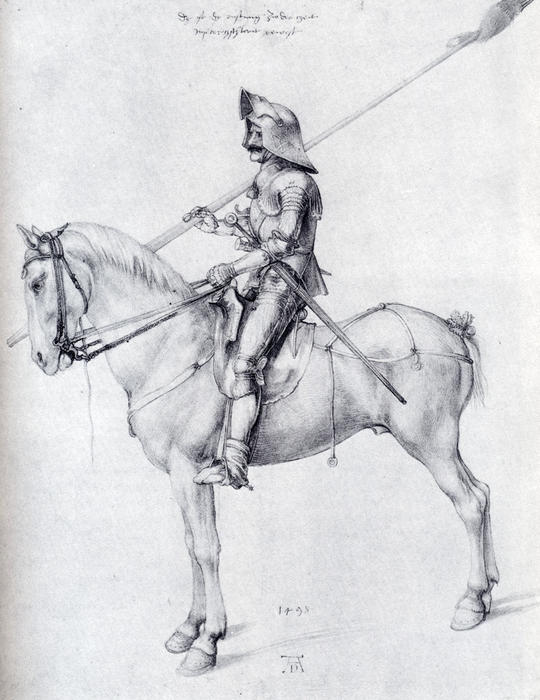Man In Armor On Horseback — Albrecht Dürer