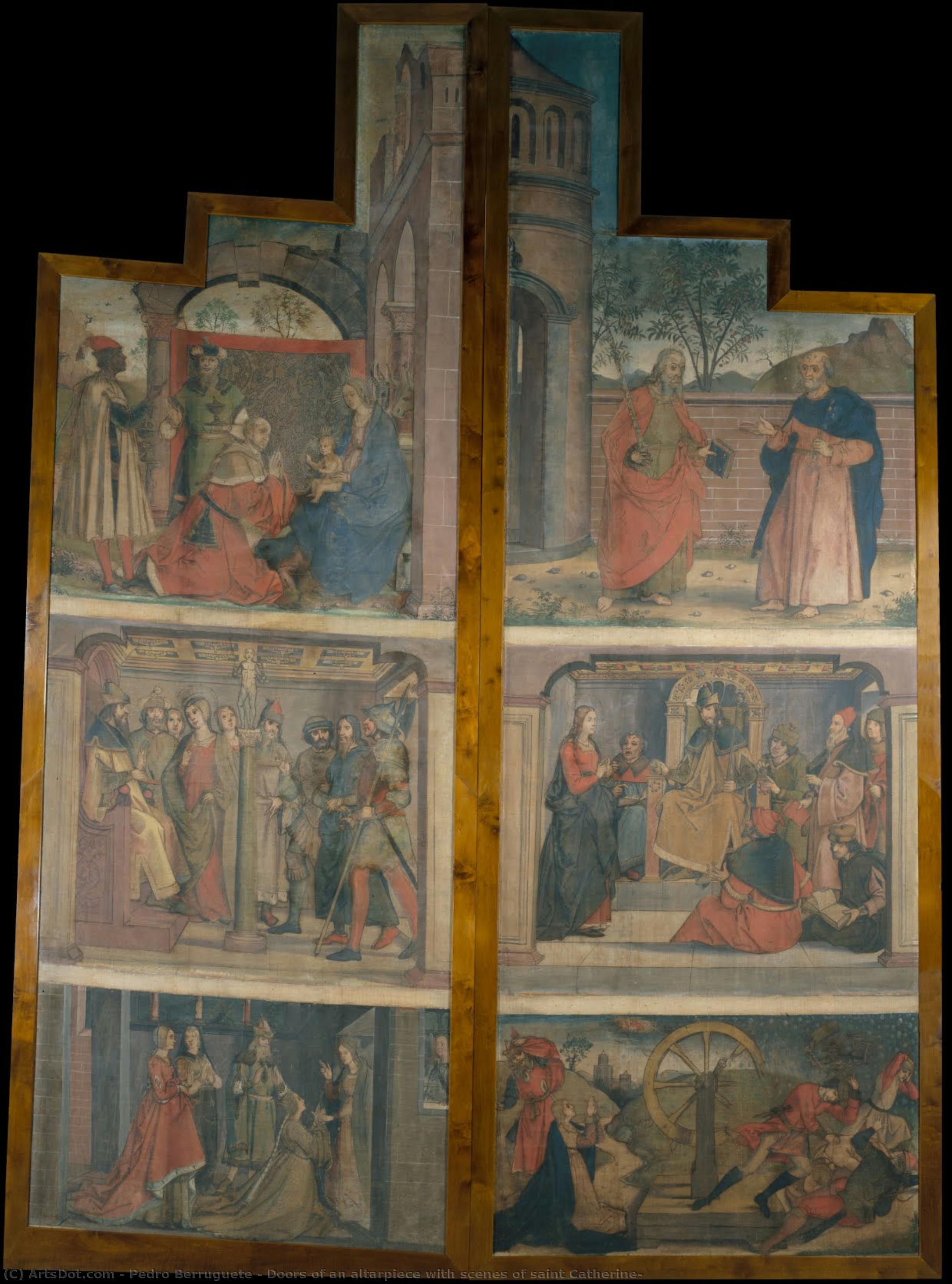 Doors Of An Altarpiece With Scenes Of Saint Catherine — Pedro Berruguete