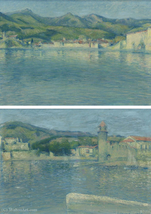View Of The Port Of Collioure From The Point Of Saint-vincent (diptych), (1928) — Achille Laugé