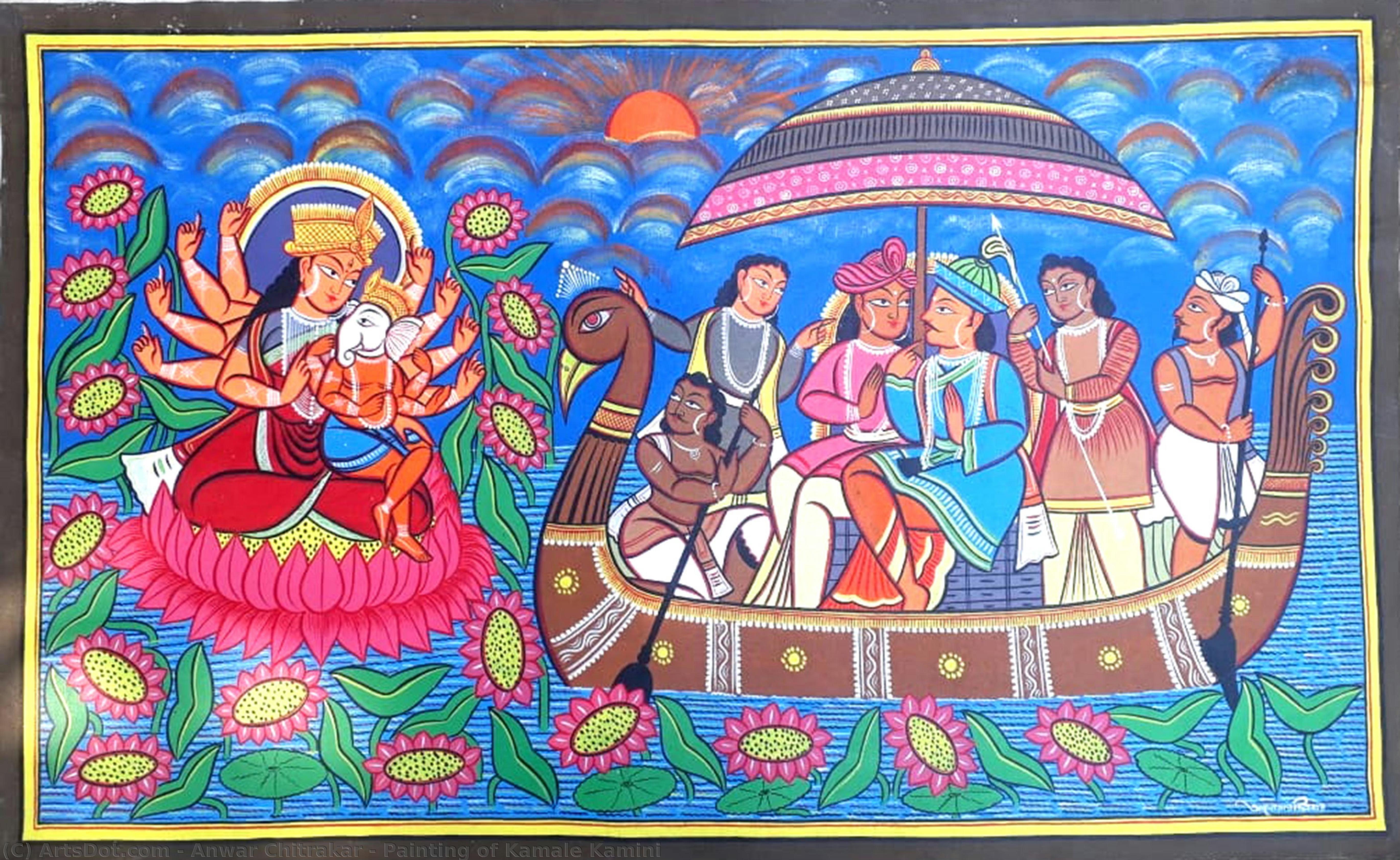 Painting Of Kamale Kamini — Anwar Chitrakar