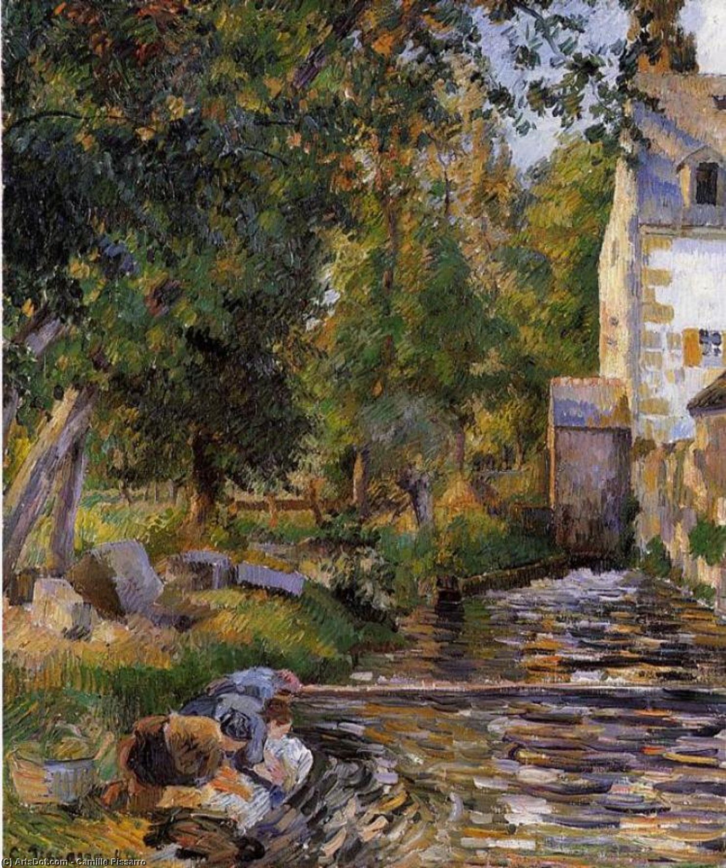 Laundry And Mill At Osny. — Camille Pissarro