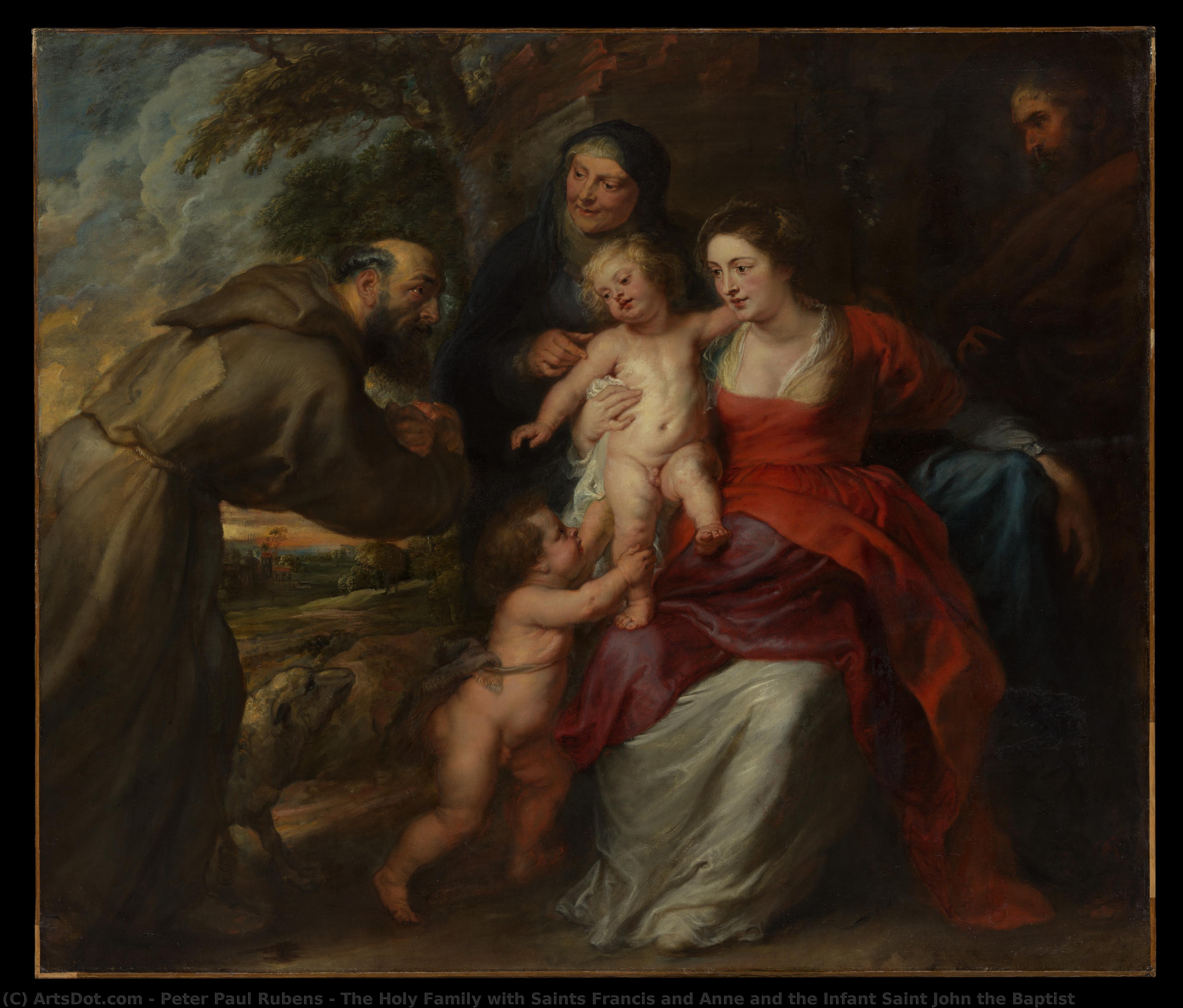 Die Heilige Familie Mit Sankt Franziskus Und Sankt Anna Sowie Dem Heiligen Johannes Baptist — Peter Paul Rubens