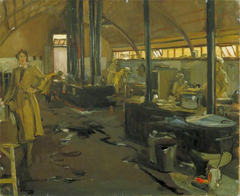 Queen Mary's Army Auxiliary Corps Cookhouse, Rouxmesnil — Sir John Lavery