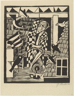 The Owl (die Eule) From The Portfolio New European Graphics, 1st Portfolio Masters Of The State Bauhaus, Weimar, 1921 (neue Europäische Graphik, 1. Mappe Meister Des Staatlichen Bauhauses In Weimar, 1921) — Gerhard Marcks