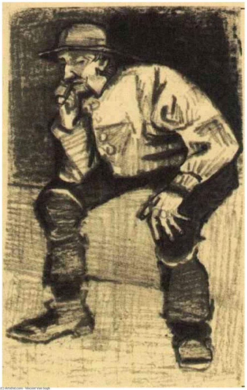 Fisherman With Sou'wester, Sitting With Pipe — Vincent Willem Van Gogh