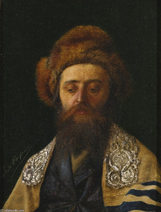 Portrait Of A Rabbi With Tallit — Isidor Kaufmann