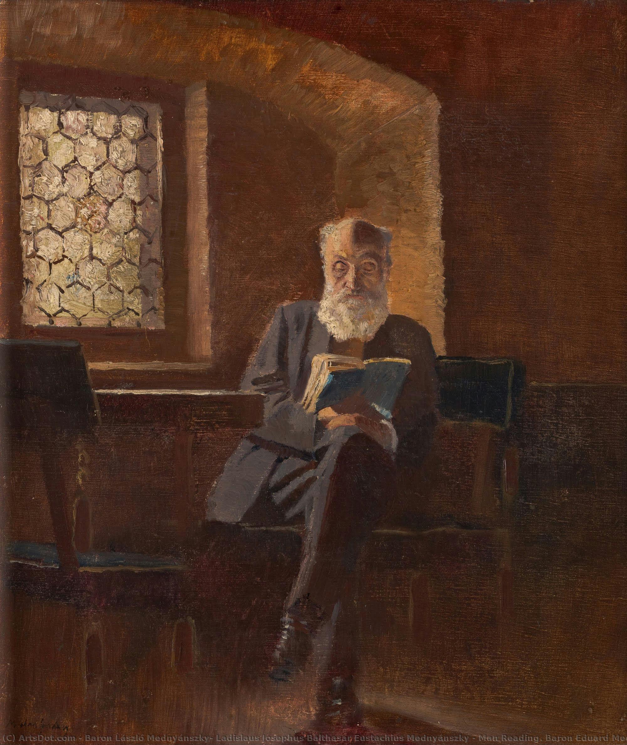 Man Reading. Baron Eduard Mednyánszky, The Painter´s Father — Baron László Mednyánszky, Ladislaus Josephus Balthasar Eustachius Mednyánszky