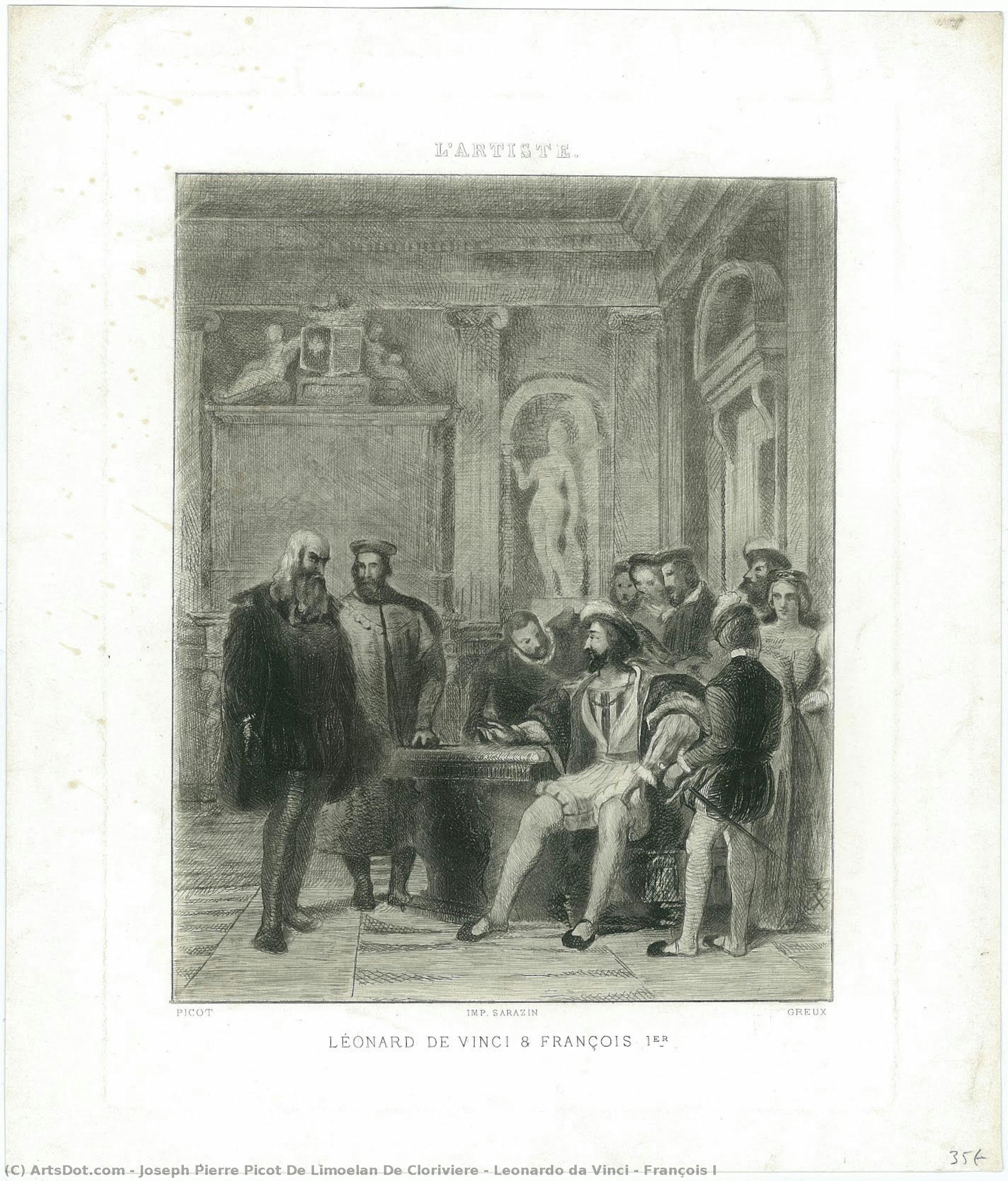Leonardo Da Vinci & François I — Joseph Pierre Picot De Limoelan De Cloriviere