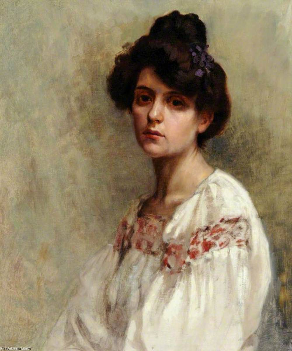 Portrait Of Marie, With Violets In Her Hair (possibly Rose Marie Guillaume) — Marion Saumarez