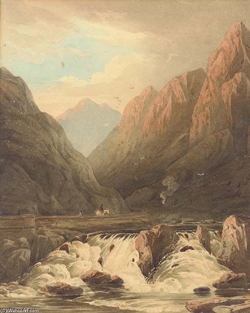 Pont Aberglasllyn, North Wales — John Varley I (the Older)