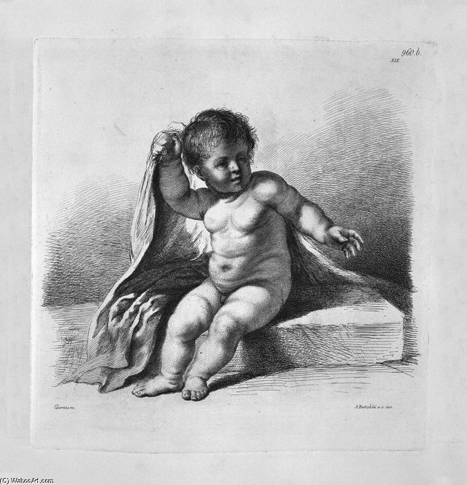Cherub Sitting In The Act Of Covering, By Guercino — Giovanni Battista Piranesi