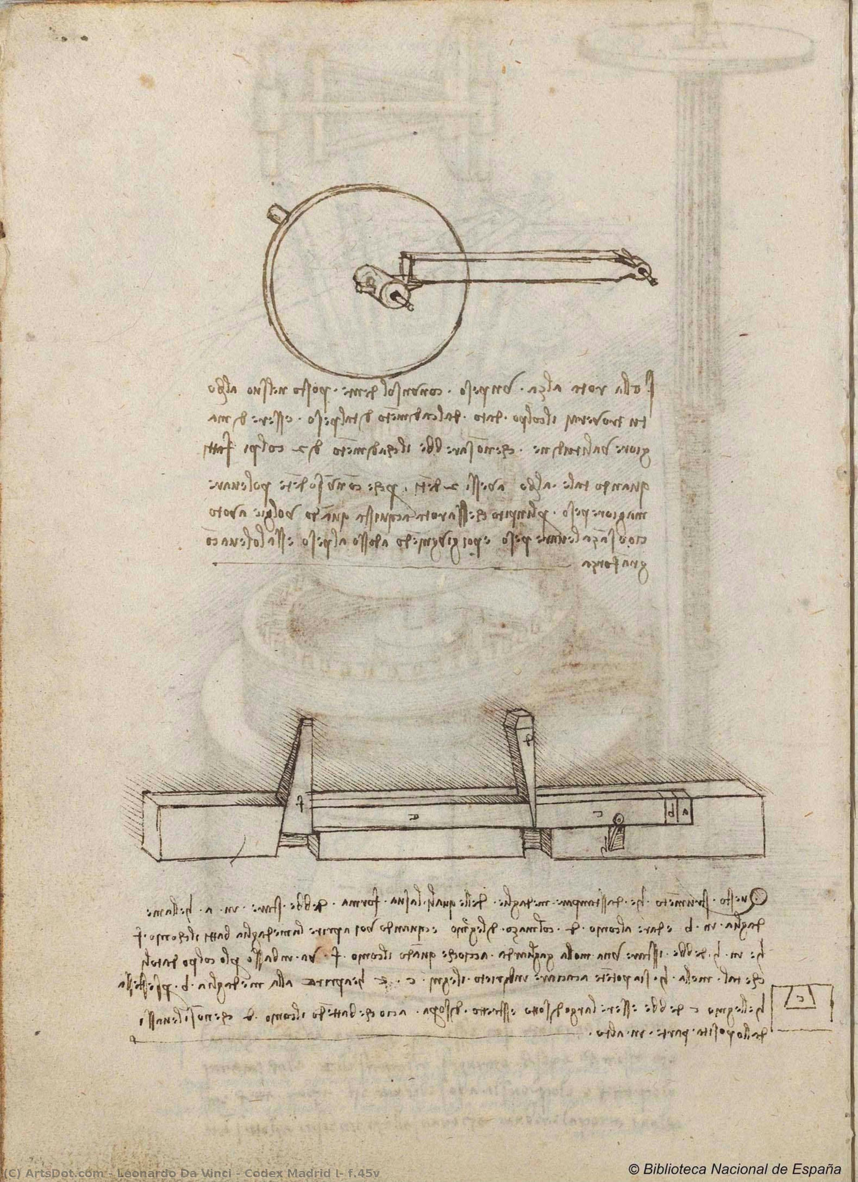Codex Madrid I, F.45v — レオナルド・ダ・ヴィンチ