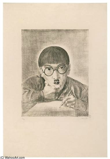 Autoportrait Dessinant — Léonard Tsuguharu Foujita
