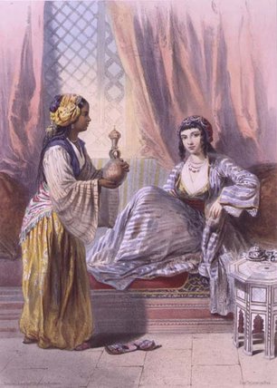 A Cairene Woman Waited Upon — Émile Prisse D'avennes