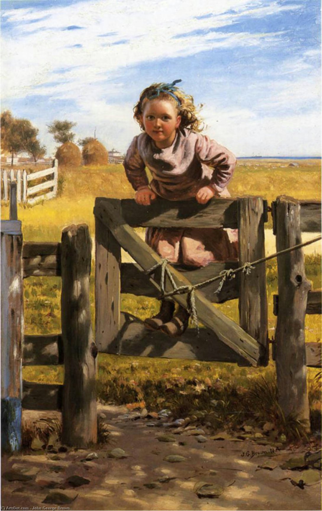 Swinging On A Gate, Southampson, New York — John George Brown