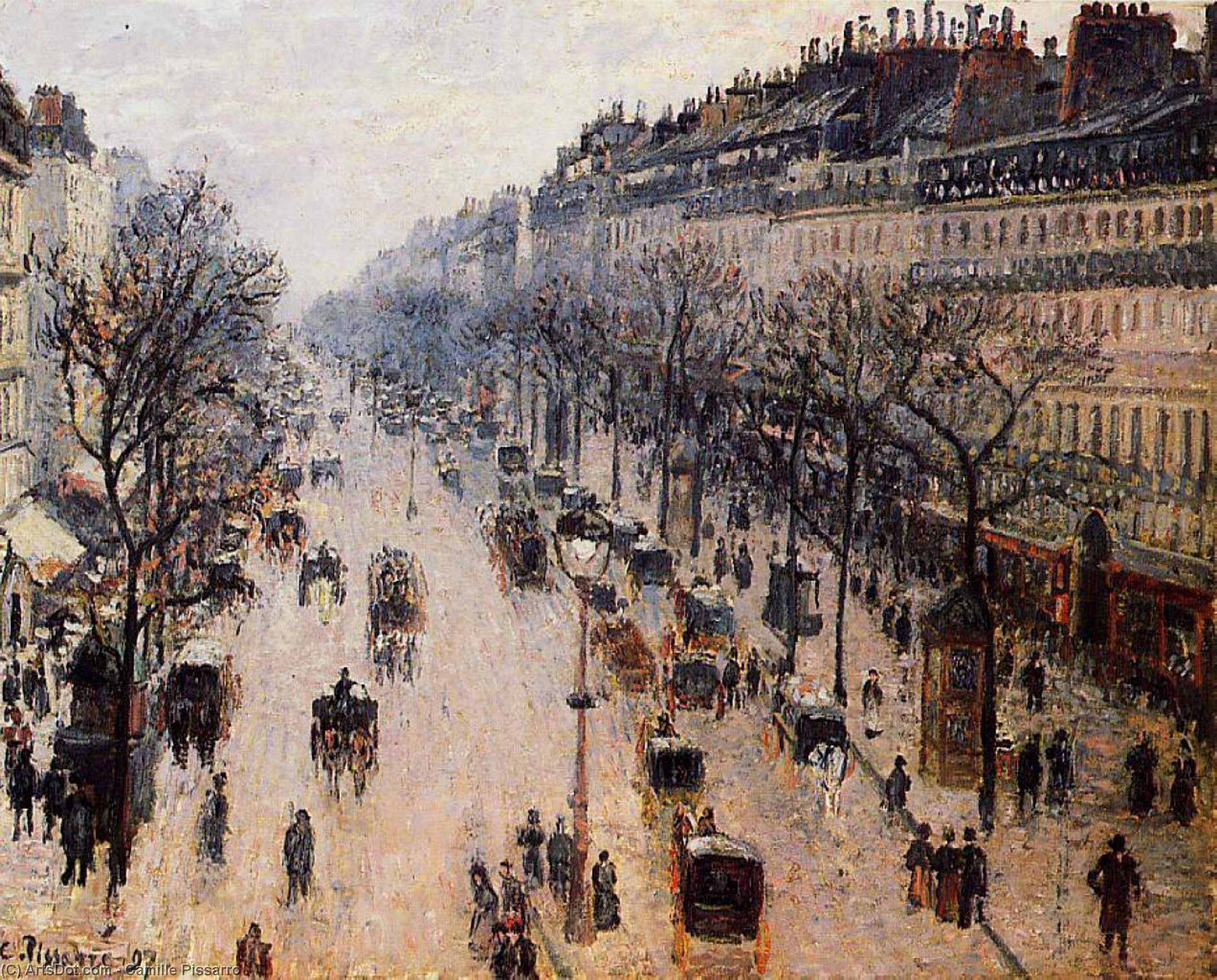 Boulevard Montmartre Winter Morning — Camille Pissarro