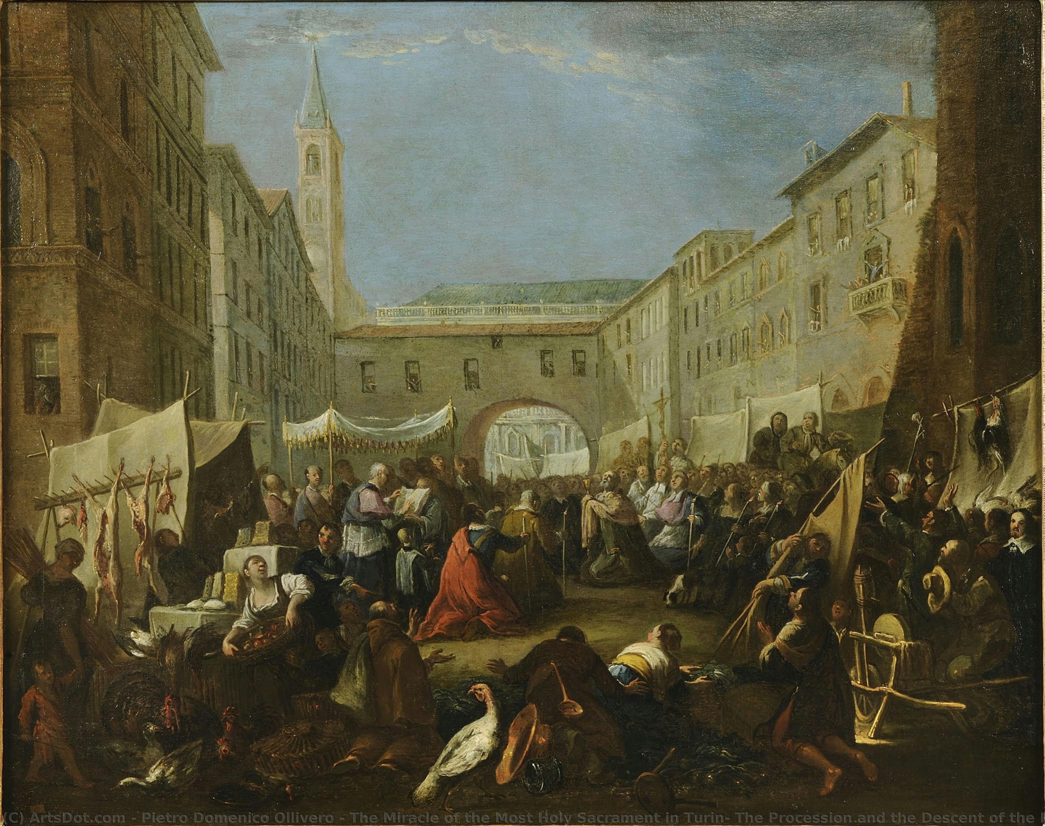 The Miracle Of The Most Holy Sacrament In Turin: The Procession And The Descent Of The Host — Pietro Domenico Ollivero