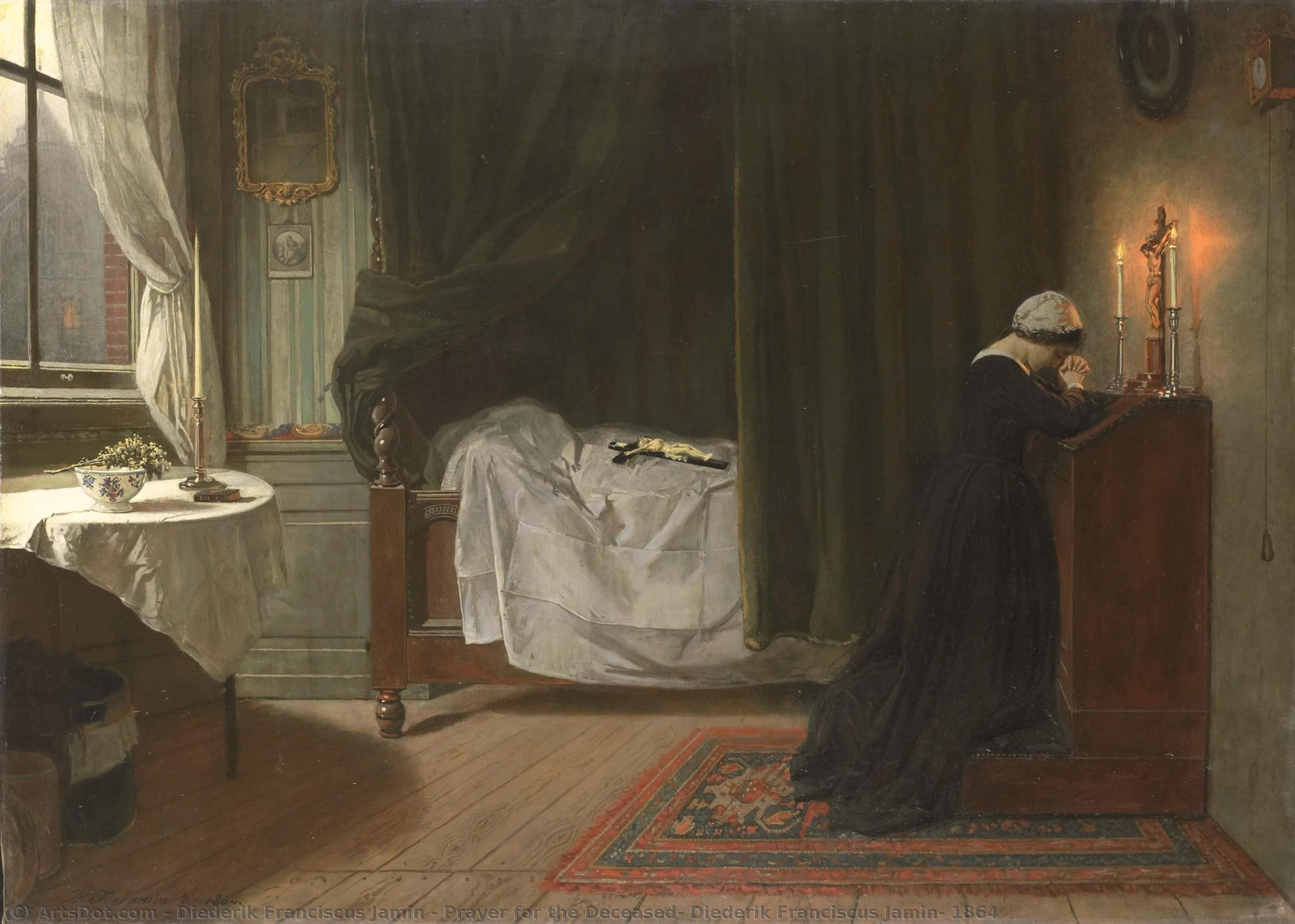 Prayer For The Deceased, Diederik Franciscus Jamin, 1864 — Diederik Franciscus Jamin