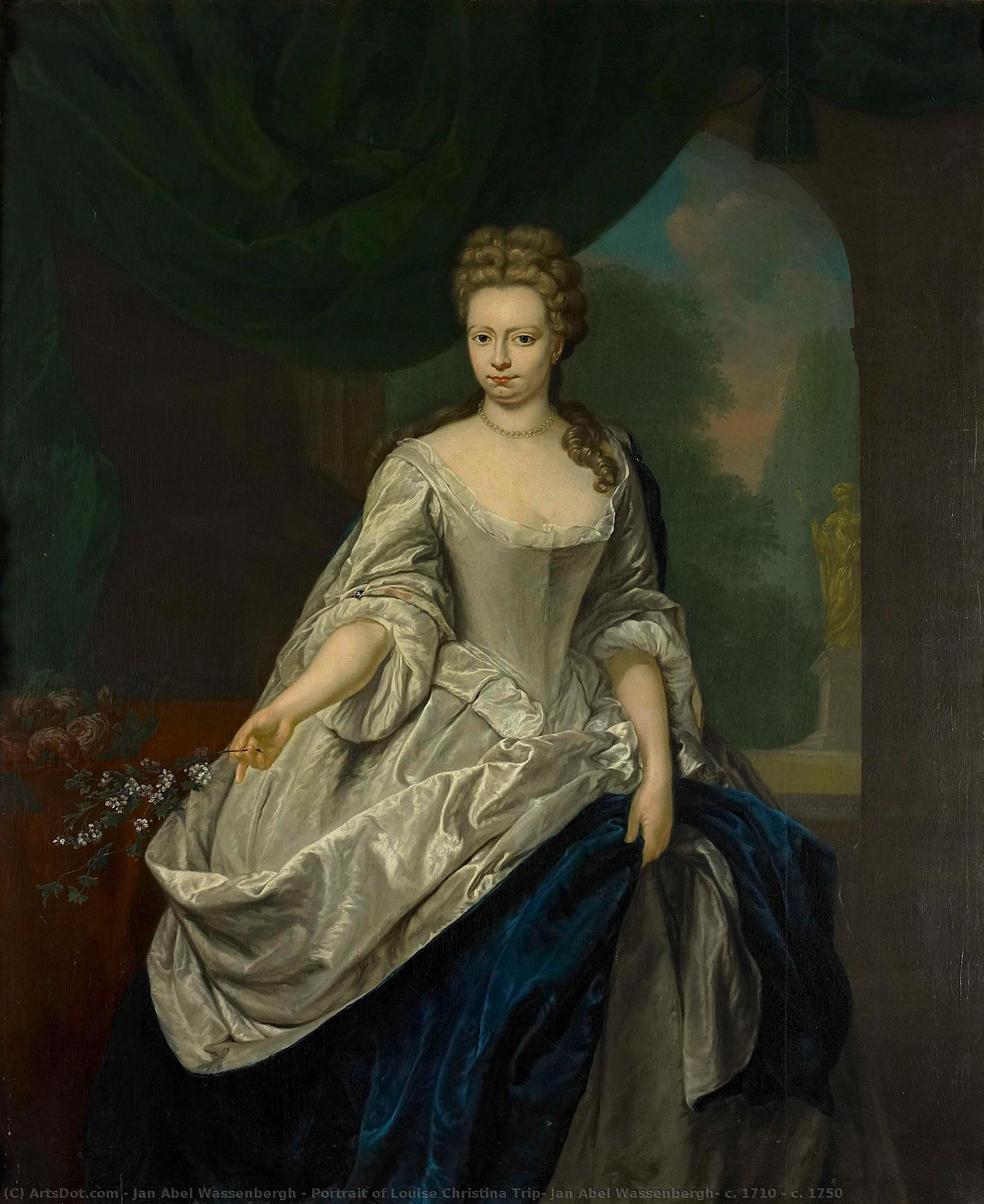 Portrait Of Louise Christina Trip, Jan Abel Wassenbergh, C. 1710 - C. 1750 — Jan Abel Wassenbergh