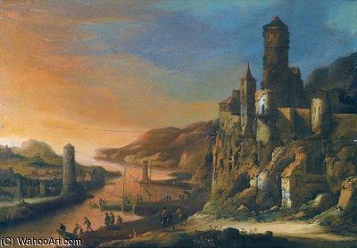 Fortress Near A Populated Streamlet — Dirck Verhaert