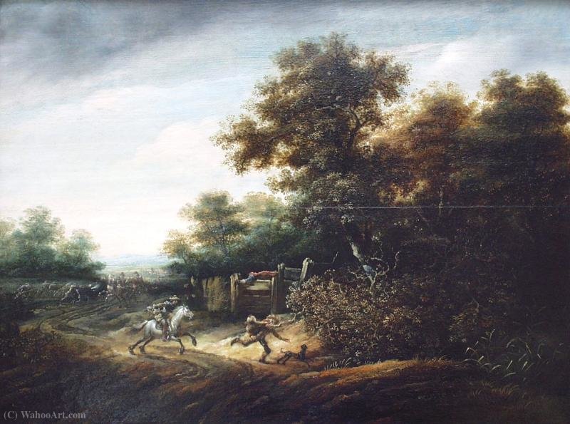 Landscape With Scene Of An Armed Holdup — Abraham Van Der Hoef