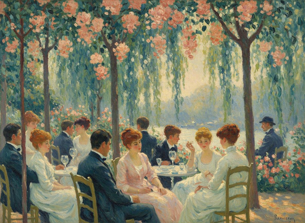 Ephemeral Radiance: A Summer Rendezvous Under The Blossom Canopy — Jacques Villedieu