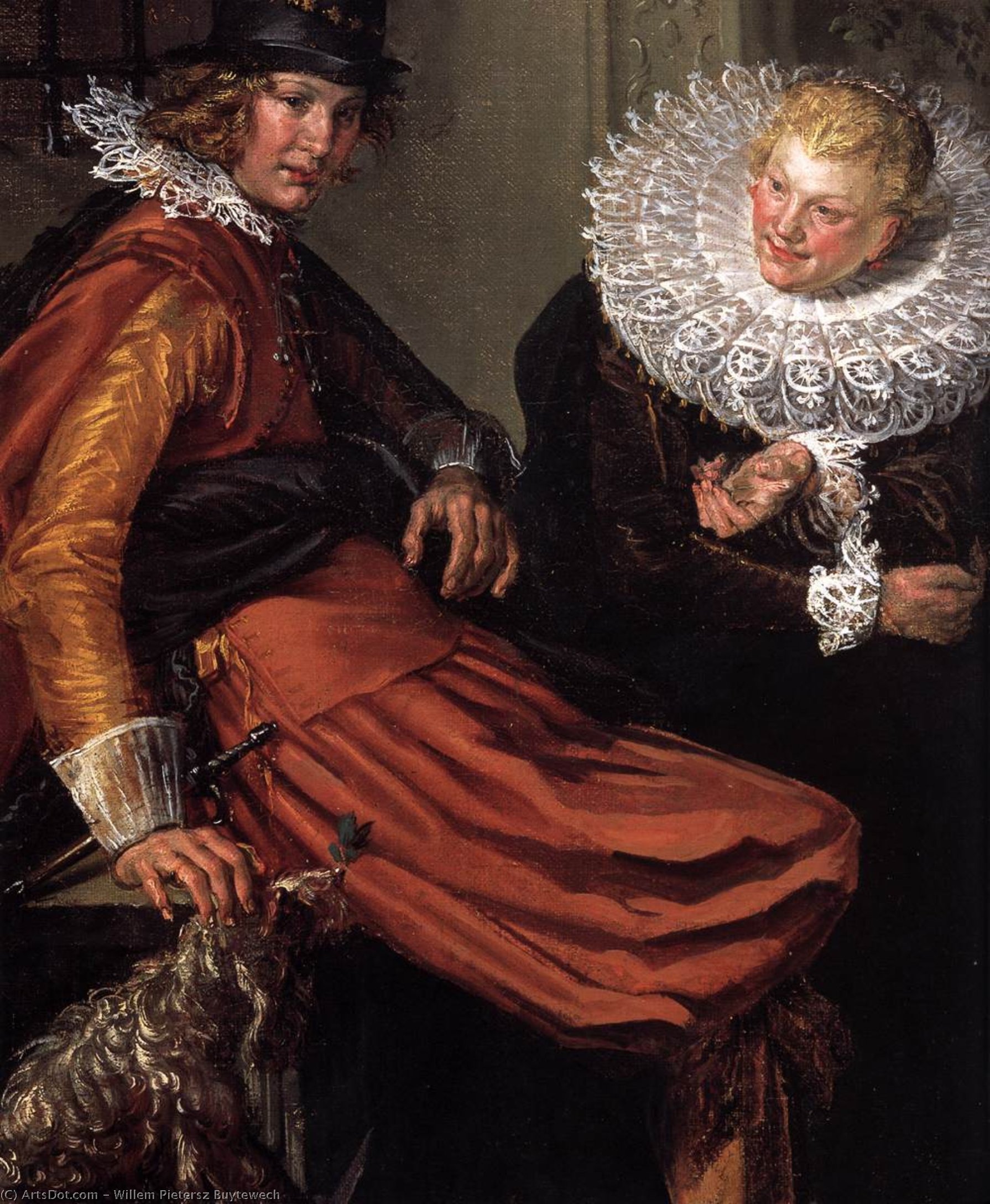 Dignified Couples Courting (detail) — Willem Pietersz Buytewech