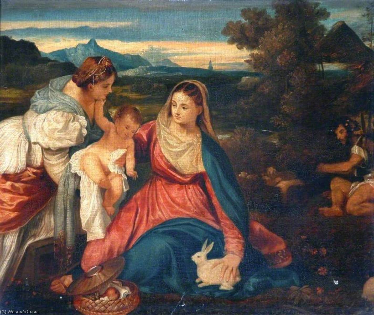 Madonna And Child With Saint Catherine And A Rabbit (recto) (copy After Titian) — Clement Burlison