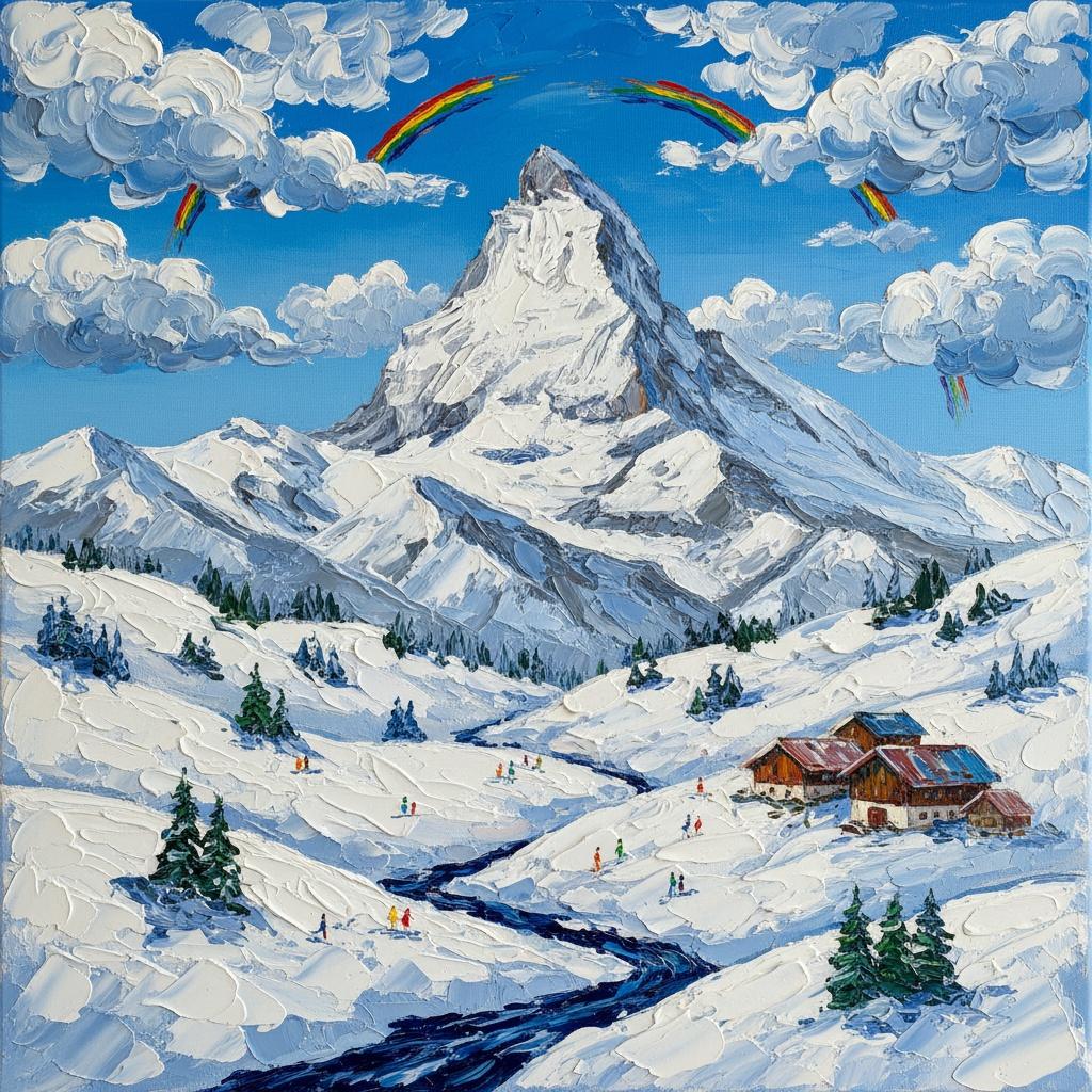 Celestial Peak Serenity: A Sculptural Study Of Alpine Light And Prismatic Skies — David Moreau