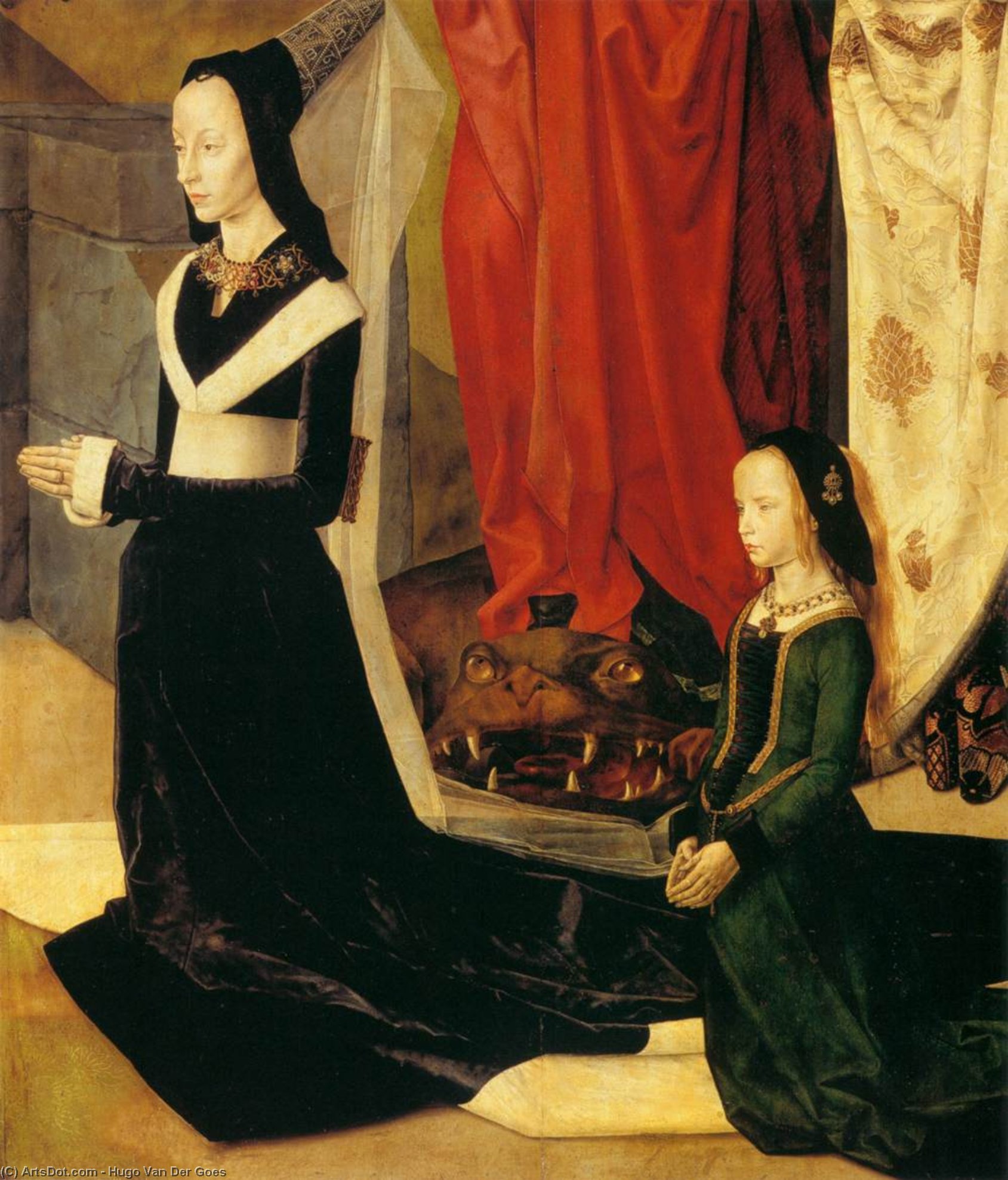 Sts Margaret And Mary Magdalene With Maria Portinari (detail) (16) — Hugo Van Der Goes