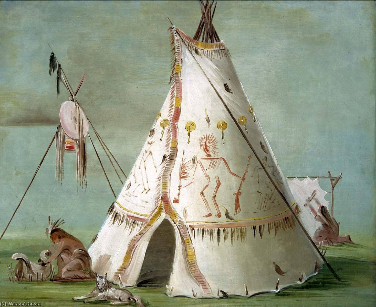 Crow Lodge Of Twenty Five Buffalo Skins — George Catlin