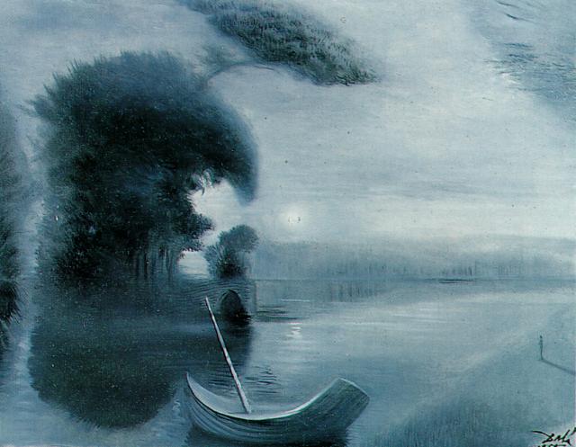 Verwandlung Des Gesichts Hitlers In Eine Mondbeschienene Landschaft Mit Begleitung, 1958 — Salvador Dalí